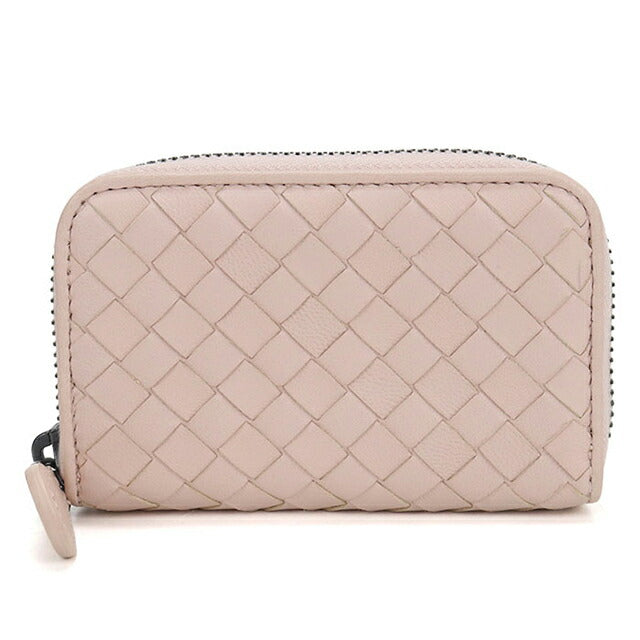 中古 ボッテガ・ヴェネタ 小銭入れ レディース ブランド BOTTEGA VENETA イントレチャート コインパース レザー ピンク USDBO115139011