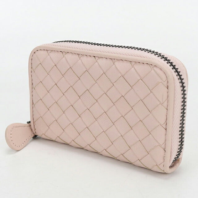 中古 ボッテガ・ヴェネタ 小銭入れ レディース ブランド BOTTEGA VENETA イントレチャート コインパース レザー ピンク USDBO115139011