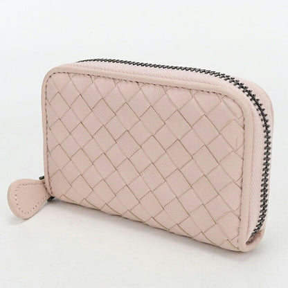 中古 ボッテガ・ヴェネタ 小銭入れ レディース ブランド BOTTEGA VENETA イントレチャート コインパース レザー ピンク USDBO115139011