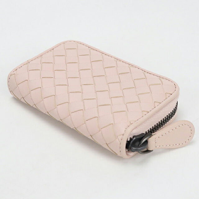 中古 ボッテガ・ヴェネタ 小銭入れ レディース ブランド BOTTEGA VENETA イントレチャート コインパース レザー ピンク USDBO115139011