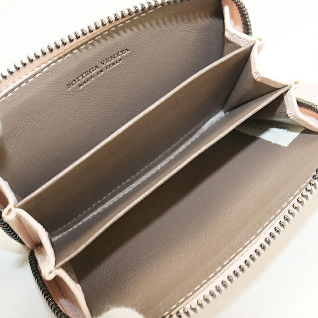 中古 ボッテガ・ヴェネタ 小銭入れ レディース ブランド BOTTEGA VENETA イントレチャート コインパース レザー ピンク USDBO115139011