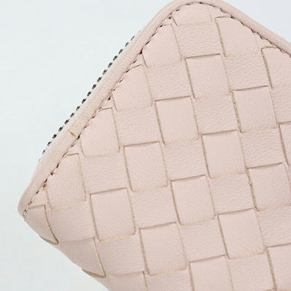 中古 ボッテガ・ヴェネタ 小銭入れ レディース ブランド BOTTEGA VENETA イントレチャート コインパース レザー ピンク USDBO115139011