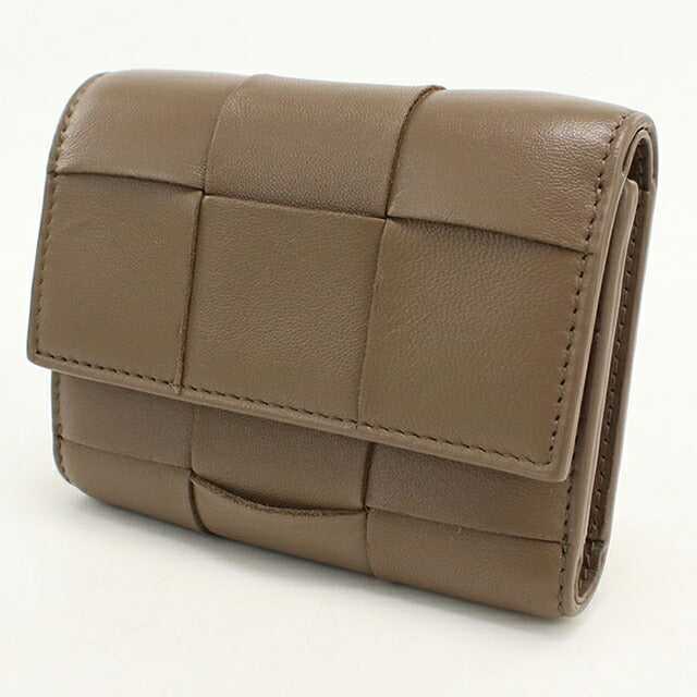 中古 ボッテガ・ヴェネタ 三つ折り財布 三折財布 レディース ブランド BOTTEGA VENETA カセット ファスナーウォレット 814686 グレー USDBO115228011