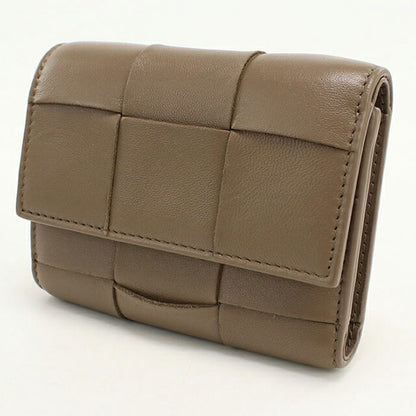 中古 ボッテガ・ヴェネタ 三つ折り財布 三折財布 レディース ブランド BOTTEGA VENETA カセット ファスナーウォレット 814686 グレー USDBO115228011