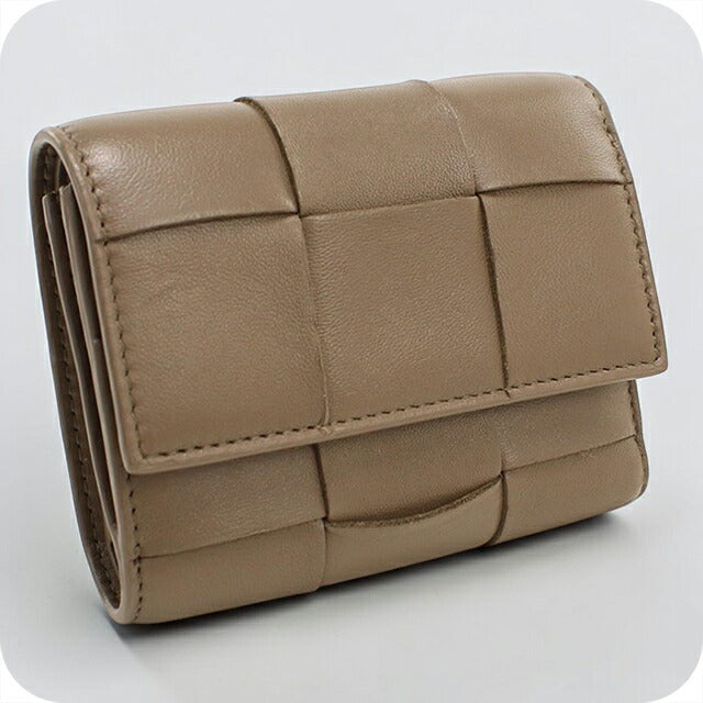 中古 ボッテガ・ヴェネタ 三つ折り財布 三折財布 レディース ブランド BOTTEGA VENETA カセット ファスナーウォレット 814686 グレー USDBO115228011