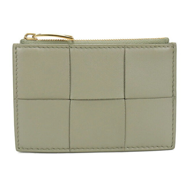 中古 ボッテガ・ヴェネタ 小銭入れ レディース ブランド BOTTEGA VENETA カセット ファスナーカードケース 765460 グリーン USDBO115614011