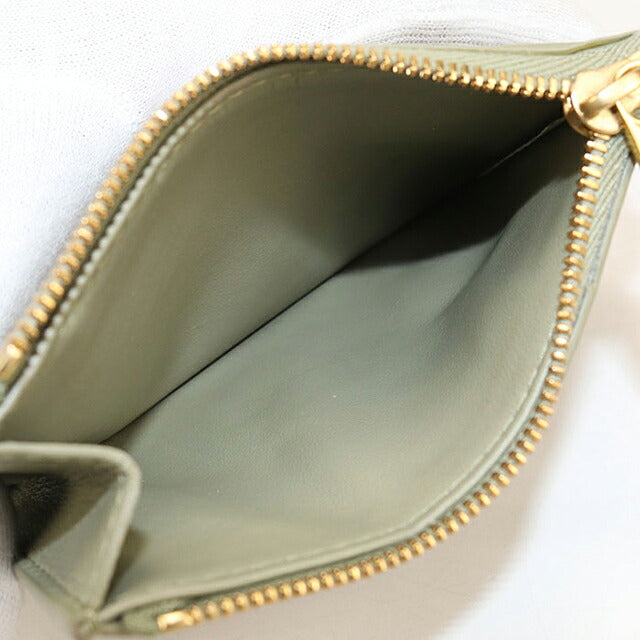 中古 ボッテガ・ヴェネタ 小銭入れ レディース ブランド BOTTEGA VENETA カセット ファスナーカードケース 765460 グリーン USDBO115614011