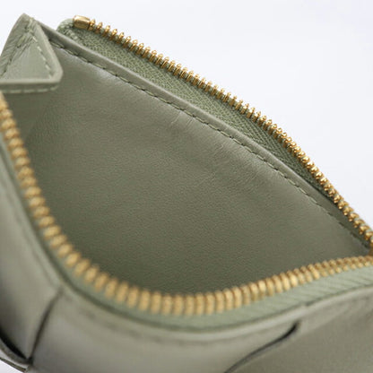 中古 ボッテガ・ヴェネタ 小銭入れ レディース ブランド BOTTEGA VENETA カセット ファスナーカードケース 765460 グリーン USDBO115614011