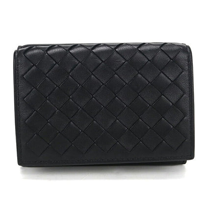 Used Bottega Veneta Trifold Wallet Trifold Wallet Compact Unisex Brand BOTTEGA VENETA Intrecciato Black USDBO115799011