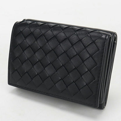 Used Bottega Veneta Trifold Wallet Trifold Wallet Compact Unisex Brand BOTTEGA VENETA Intrecciato Black USDBO115799011