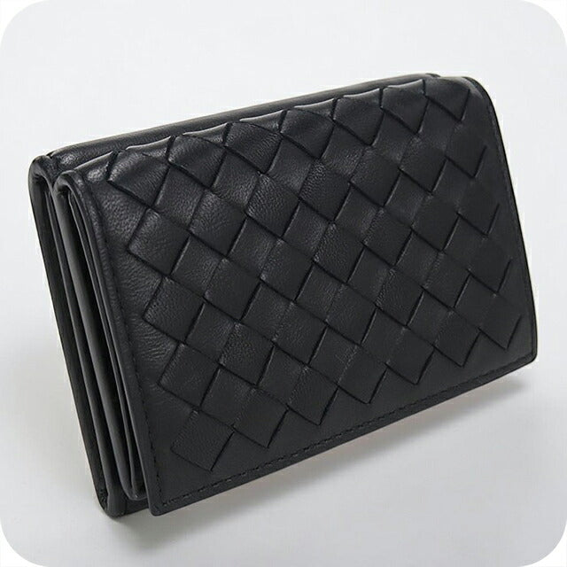 Used Bottega Veneta Trifold Wallet Trifold Wallet Compact Unisex Brand BOTTEGA VENETA Intrecciato Black USDBO115799011