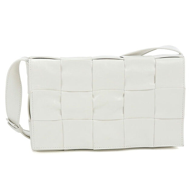 中古 ボッテガ・ヴェネタ ショルダーバッグ ユニセックス ブランド BOTTEGA VENETA カセット レザー ホワイト USDBO116176011