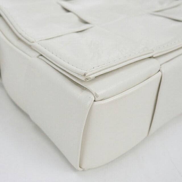 中古 ボッテガ・ヴェネタ ショルダーバッグ ユニセックス ブランド BOTTEGA VENETA カセット レザー ホワイト USDBO116176011