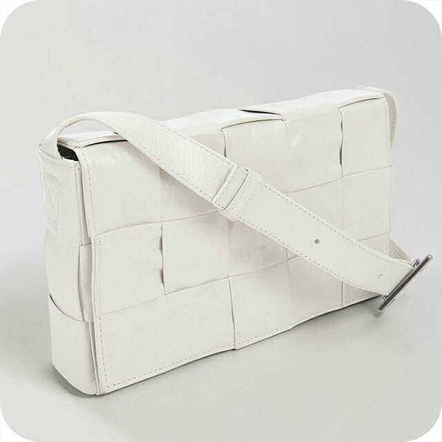中古 ボッテガ・ヴェネタ ショルダーバッグ ユニセックス ブランド BOTTEGA VENETA カセット レザー ホワイト USDBO116176011