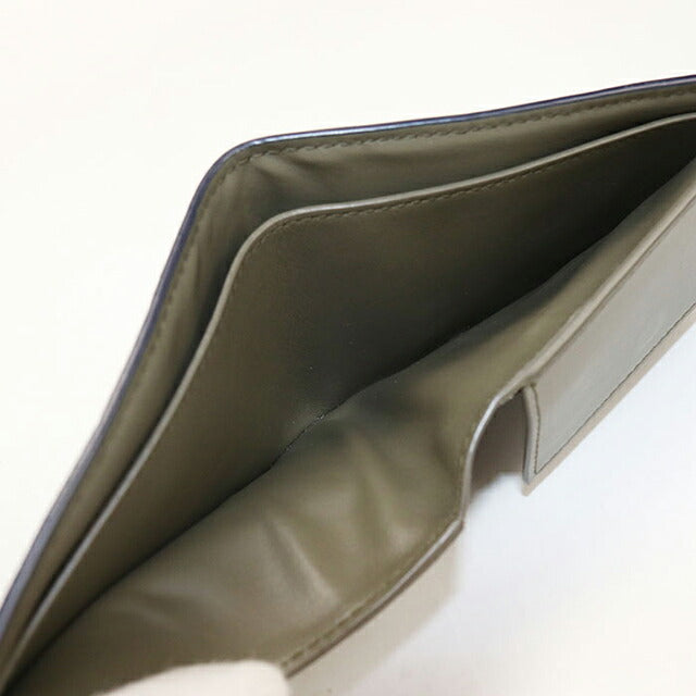 中古 ボッテガ・ヴェネタ 二つ折り財布 二折財布 コンパクト メンズ ブランド BOTTEGA VENETA イントレチャート レザー ネイビー USDBO116254011