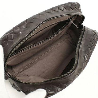 中古 ボッテガ・ヴェネタ ポーチ ユニセックス ブランド BOTTEGA VENETA イントレチャート レザー ブラウン USDBO116519011