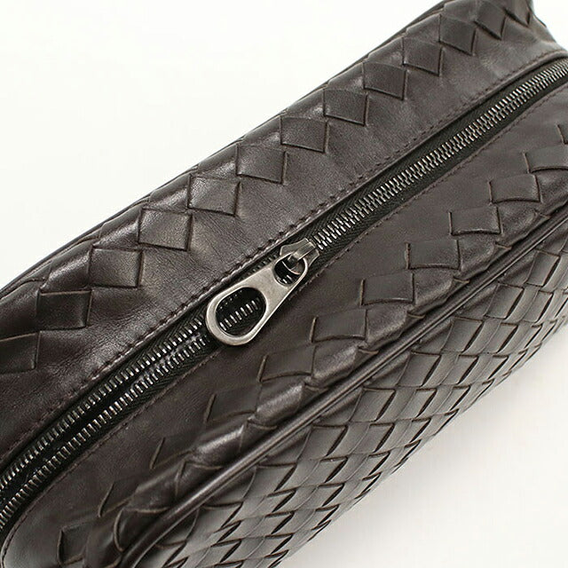 中古 ボッテガ・ヴェネタ ポーチ ユニセックス ブランド BOTTEGA VENETA イントレチャート レザー ブラウン USDBO116519011