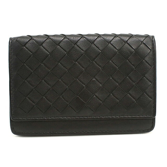中古 ボッテガ・ヴェネタ 名刺入れ ユニセックス ブランド BOTTEGA VENETA イントレチャート ビジネスカードケース 133945 ブラック USDBO116526011