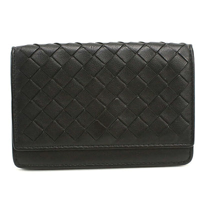 中古 ボッテガ・ヴェネタ 名刺入れ ユニセックス ブランド BOTTEGA VENETA イントレチャート ビジネスカードケース 133945 ブラック USDBO116526011