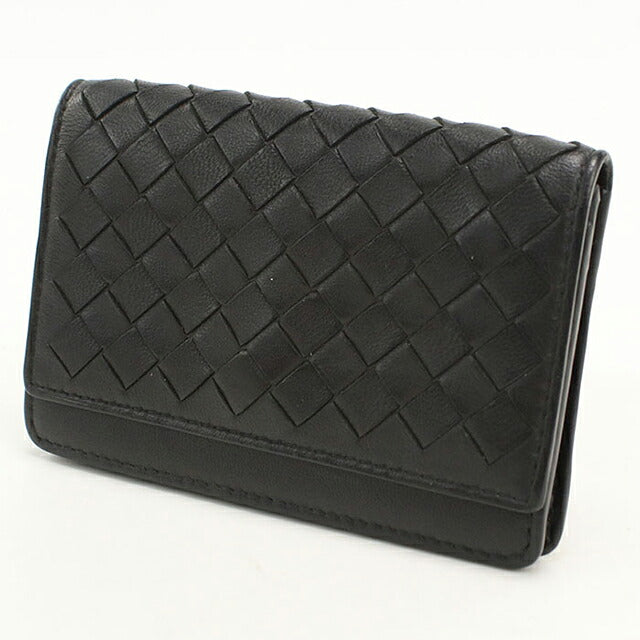 中古 ボッテガ・ヴェネタ 名刺入れ ユニセックス ブランド BOTTEGA VENETA イントレチャート ビジネスカードケース 133945 ブラック USDBO116526011