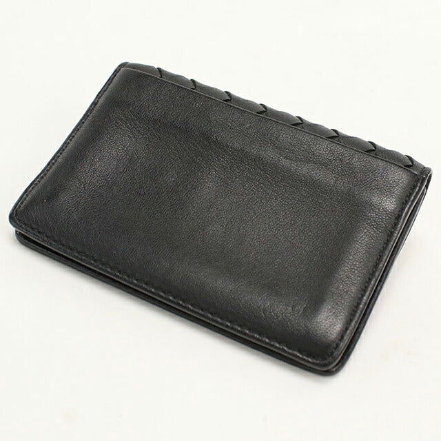 中古 ボッテガ・ヴェネタ 名刺入れ ユニセックス ブランド BOTTEGA VENETA イントレチャート ビジネスカードケース 133945 ブラック USDBO116526011