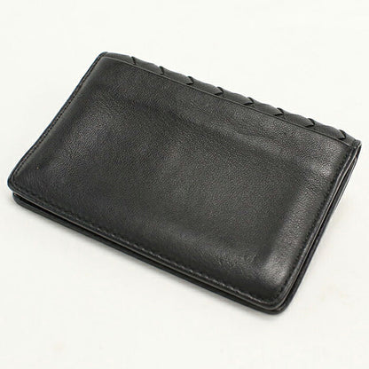 中古 ボッテガ・ヴェネタ 名刺入れ ユニセックス ブランド BOTTEGA VENETA イントレチャート ビジネスカードケース 133945 ブラック USDBO116526011