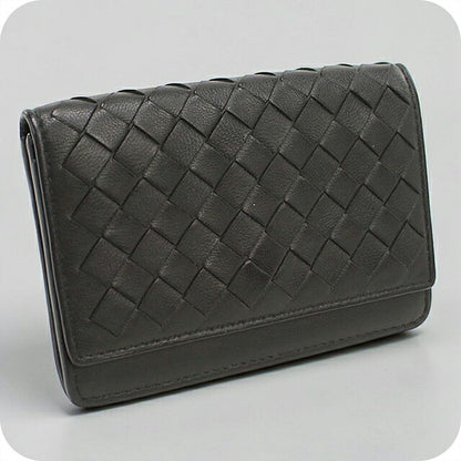中古 ボッテガ・ヴェネタ 名刺入れ ユニセックス ブランド BOTTEGA VENETA イントレチャート ビジネスカードケース 133945 ブラック USDBO116526011