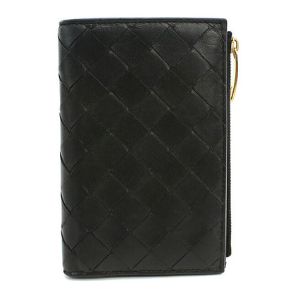 中古 ボッテガ・ヴェネタ 二つ折り財布 二折財布 コンパクト ユニセックス ブランド BOTTEGA VENETA イントレチャート ブラック USDBO116626011