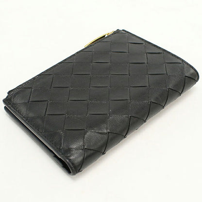 中古 ボッテガ・ヴェネタ 二つ折り財布 二折財布 コンパクト ユニセックス ブランド BOTTEGA VENETA イントレチャート ブラック USDBO116626011