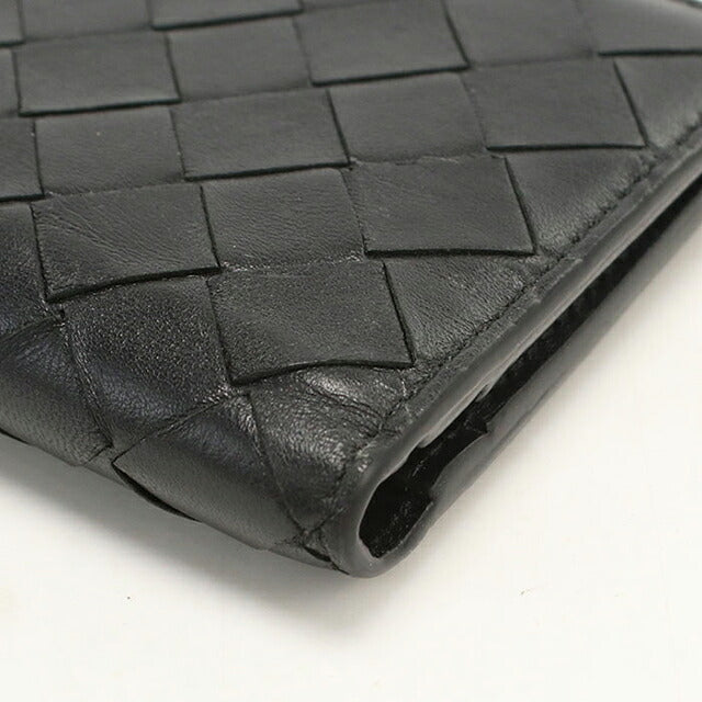 中古 ボッテガ・ヴェネタ 二つ折り財布 二折財布 コンパクト ユニセックス ブランド BOTTEGA VENETA イントレチャート ブラック USDBO116626011