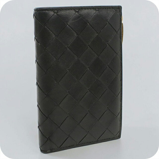 中古 ボッテガ・ヴェネタ 二つ折り財布 二折財布 コンパクト ユニセックス ブランド BOTTEGA VENETA イントレチャート ブラック USDBO116626011