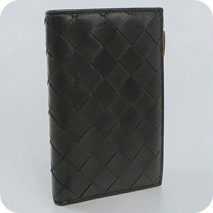 中古 ボッテガ・ヴェネタ 二つ折り財布 二折財布 コンパクト ユニセックス ブランド BOTTEGA VENETA イントレチャート ブラック USDBO116626011