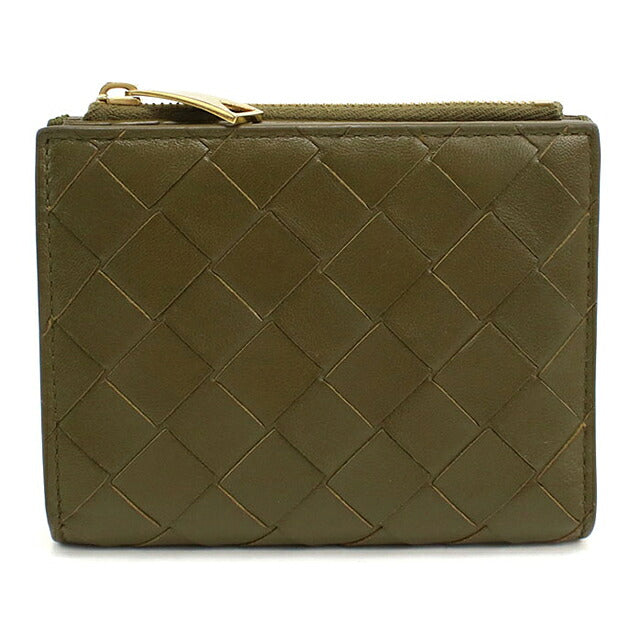 中古 ボッテガ・ヴェネタ 二つ折り財布 二折財布 コンパクト レディース BOTTEGA VENETA イントレチャート スモール 二つ折ウォレット 742330 USDBO117055011