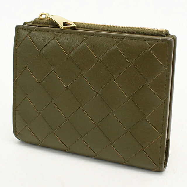 中古 ボッテガ・ヴェネタ 二つ折り財布 二折財布 コンパクト レディース BOTTEGA VENETA イントレチャート スモール 二つ折ウォレット 742330 USDBO117055011