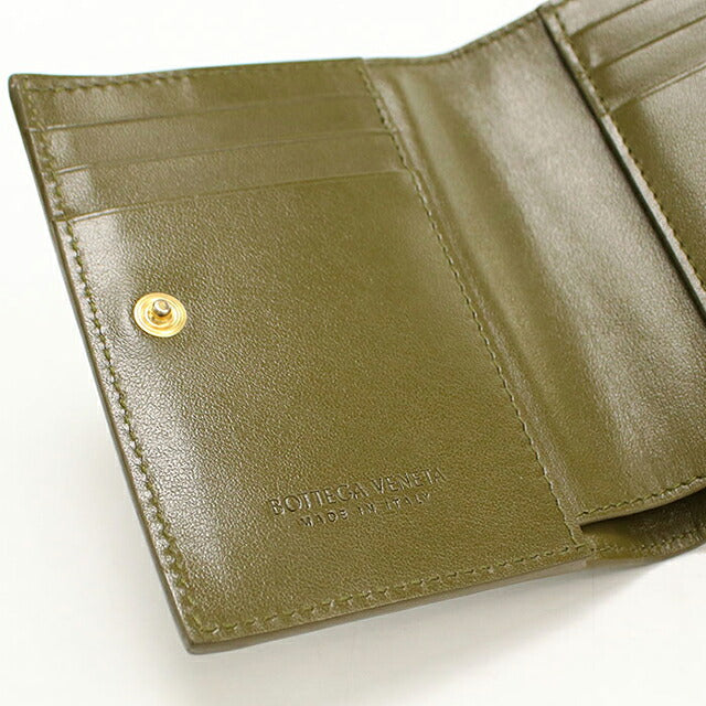 中古 ボッテガ・ヴェネタ 二つ折り財布 二折財布 コンパクト レディース BOTTEGA VENETA イントレチャート スモール 二つ折ウォレット 742330 USDBO117055011
