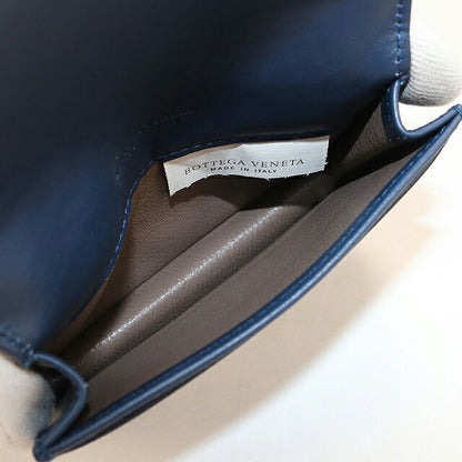中古 ボッテガ・ヴェネタ 名刺入れ メンズ ブランド BOTTEGA VENETA イントレチャート ビジネスカードケース BO117443 ネイビー USDBO117443011