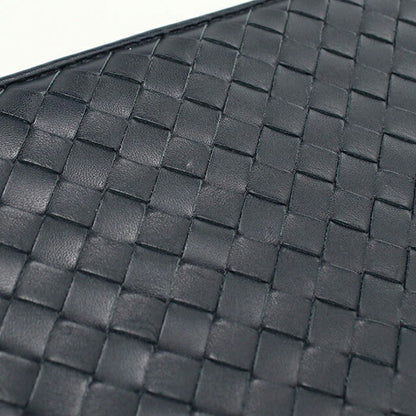 中古 ボッテガ・ヴェネタ 長財布ラウンドファスナー メンズ ブランド BOTTEGA VENETA イントレチャート  レザー ネイビー USDBO117639011