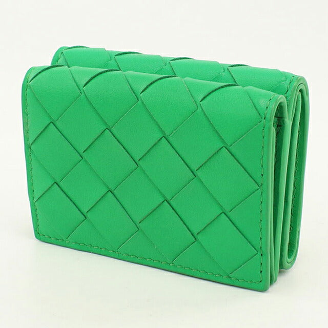 中古 ボッテガ・ヴェネタ 三つ折り財布 三折財布 コンパクト レディース ブランド BOTTEGA VENETA イントレチャート タイニー  666944 USDBO117916011