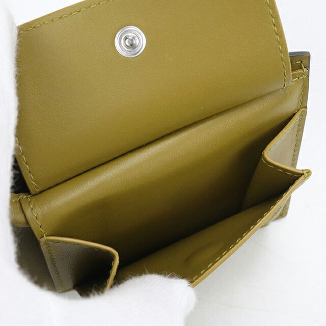 中古 ボッテガ・ヴェネタ 二つ折り財布 二折財布 コンパクト メンズ ブランド BOTTEGA VENETA カセット コインパース付き  749455 グレー USDBO117991011