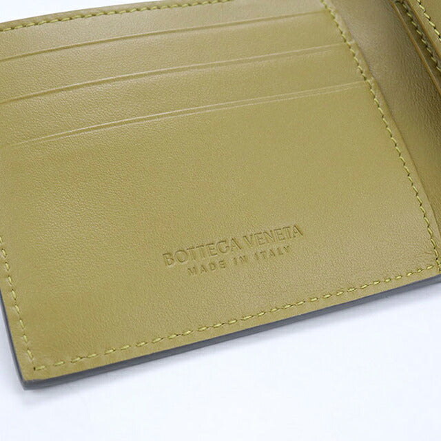 中古 ボッテガ・ヴェネタ 二つ折り財布 二折財布 コンパクト メンズ ブランド BOTTEGA VENETA カセット コインパース付き  749455 グレー USDBO117991011
