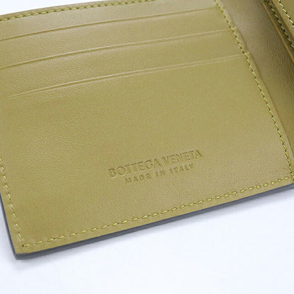 中古 ボッテガ・ヴェネタ 二つ折り財布 二折財布 コンパクト メンズ ブランド BOTTEGA VENETA カセット コインパース付き  749455 グレー USDBO117991011