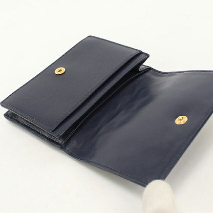 中古 ボッテガ・ヴェネタ 名刺入れ ユニセックス ブランド BOTTEGA VENETA イントレチャート ビジネスカードケース レザー ブラック USDBO118015011
