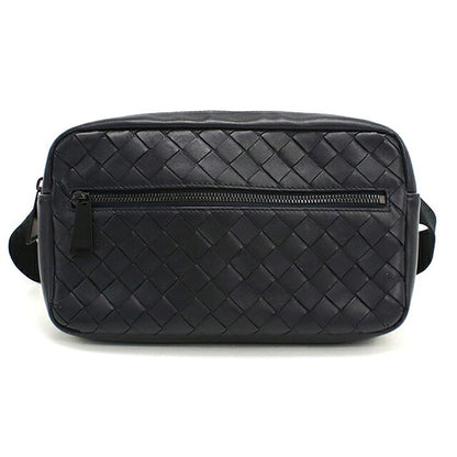 中古 ボッテガ・ヴェネタ ボディバッグ メンズ ブランド BOTTEGA VENETA イントレチャート ベルトバッグ レザー ブラック USDBO118331011