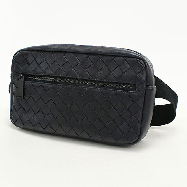 中古 ボッテガ・ヴェネタ ボディバッグ メンズ ブランド BOTTEGA VENETA イントレチャート ベルトバッグ レザー ブラック USDBO118331011