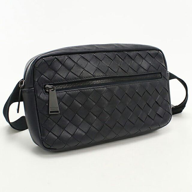 中古 ボッテガ・ヴェネタ ボディバッグ メンズ ブランド BOTTEGA VENETA イントレチャート ベルトバッグ レザー ブラック USDBO118331011