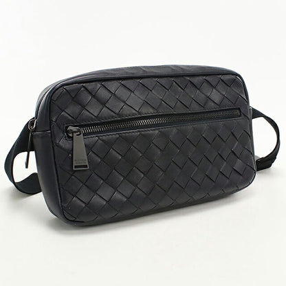 中古 ボッテガ・ヴェネタ ボディバッグ メンズ ブランド BOTTEGA VENETA イントレチャート ベルトバッグ レザー ブラック USDBO118331011