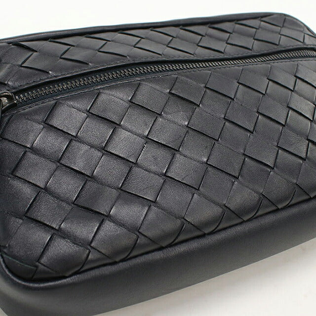 中古 ボッテガ・ヴェネタ ボディバッグ メンズ ブランド BOTTEGA VENETA イントレチャート ベルトバッグ レザー ブラック USDBO118331011