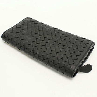 Used Bottega Veneta Long Wallet Bifold Unisex Brand BOTTEGA VENETA Intrecciato Large Flap Wallet Black USDBO118366011