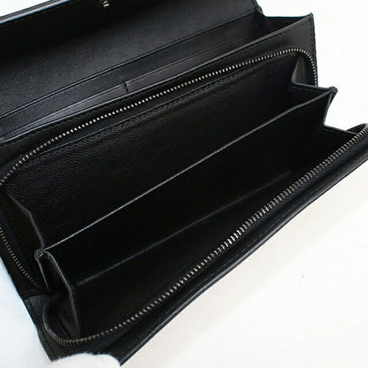 Used Bottega Veneta Long Wallet Bifold Unisex Brand BOTTEGA VENETA Intrecciato Large Flap Wallet Black USDBO118366011