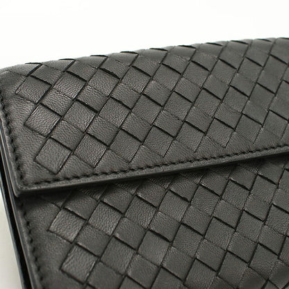 Used Bottega Veneta Long Wallet Bifold Unisex Brand BOTTEGA VENETA Intrecciato Large Flap Wallet Black USDBO118366011